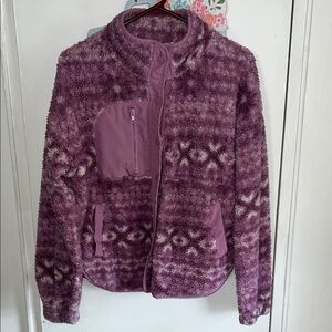 Hippie Rose Large Purple Patterned Fleece Jacket
